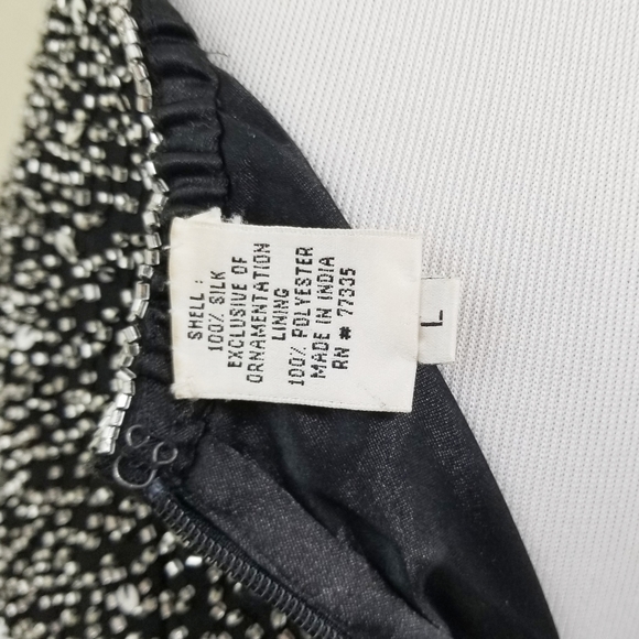 SOLD Vintage Scala beaded gown black silk dress long LG - Picture 10 of 10